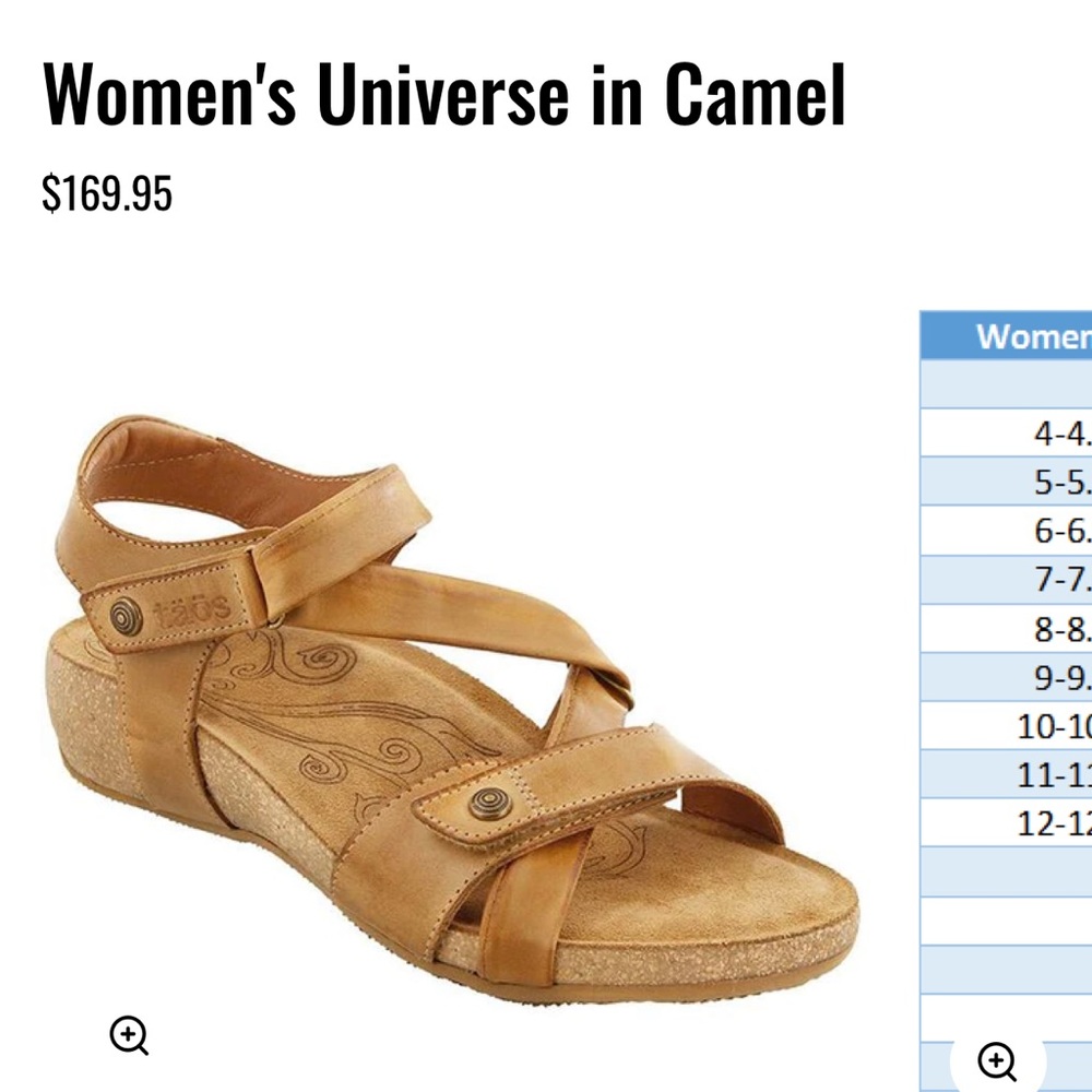 Taos Size 9/9.5 Women's Universe in Camel